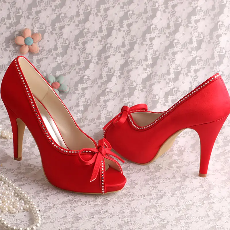(22 cores) Sapatos de Casamento Strass Vermelho