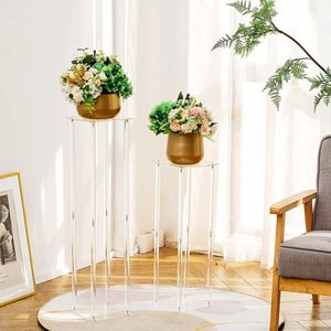Kristal akrilik çiçek standı <span class=keywords><strong>Pedistal</strong></span> standı ana masa süsleri düğün akrilik Centerpiece çiçek standı
