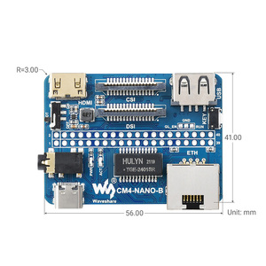 Ahududu Pi bilgi işlem modülü 4 RJ45 Gigabit Ethernet portu/USB/CSI 5V güç kaynağı CM4-NANO-B için Nano taban kartı (B)