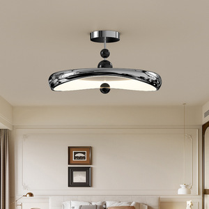 PM klasik Wabi Sabi tarzı yatak odası tavan işık Minimalist galvanik krom renk LED tam spektrum göz koruma lambası - Product Image 5