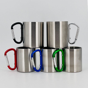 Bán buôn thép không gỉ Carabiner Mug 200ml 300ml tùy chỉnh thiết kế Carabiner móc cắm trại cốc cà phê - Product Image 1
