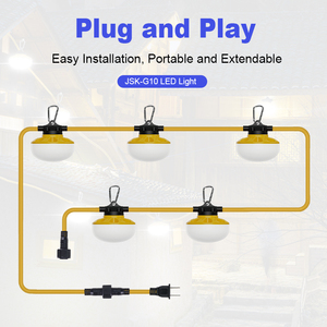 5つの電球とフックリンク可能なSafetyjust屋外建設<span class=keywords><strong>LED</strong></span>サイト照明建設ストリングガレージ用
