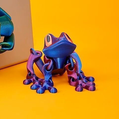 Small 12cm frog with magnet-blue-red gradient multicolor