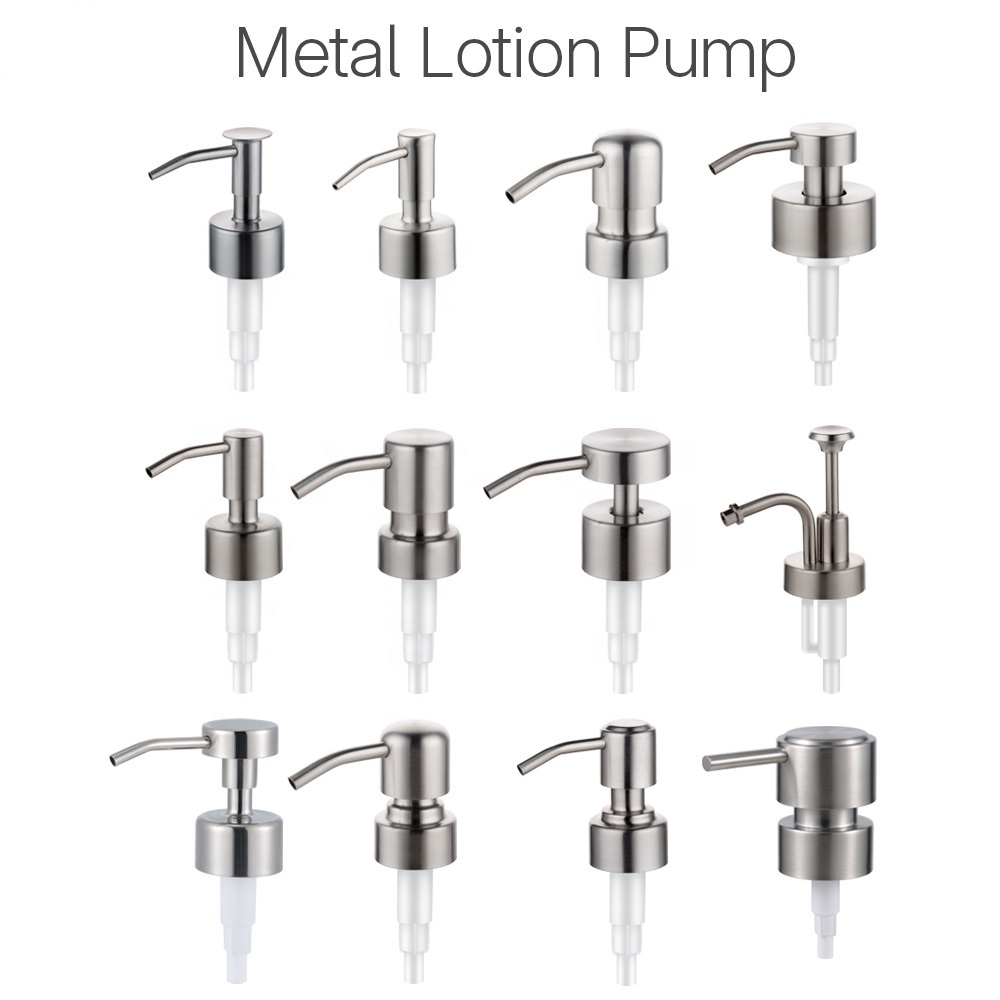 Pompa per lozione/schiuma, tappo base con guarnizione in acciaio
