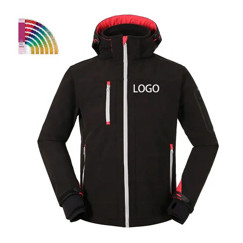 Customized multi-layer composite fabric with added Polar fleece outdoor windproof waterproof Tear-resistant softshell jacket