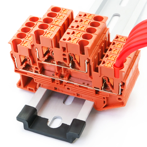 Bloque de terminales de riel Din de conexión de resorte de doble nivel de conductor de cable de - Product Image 1