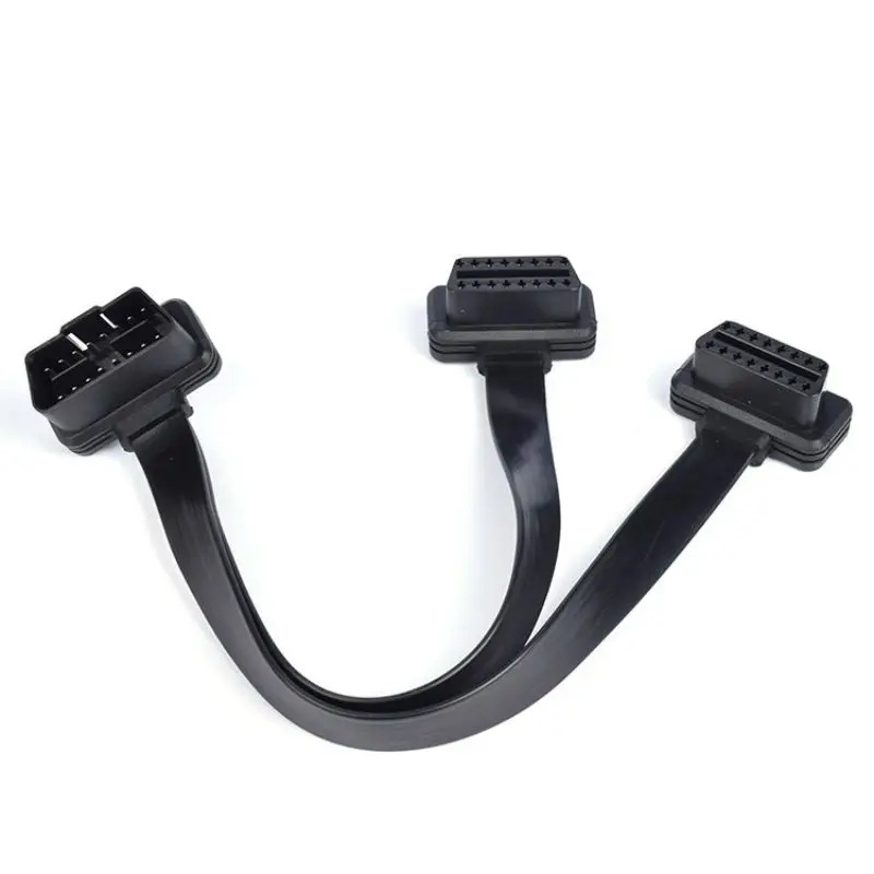 Automobile OBD2 one TO two OBD expansion line one split two extension line flat wire 16 pin 16 core copper wire