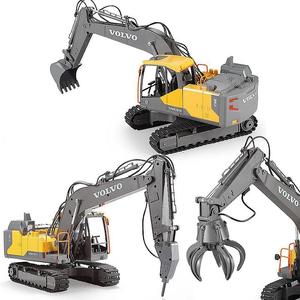 Double Eagle Toys E568-003 1/16 VOLVO Licensed <strong>Rc</strong> Excavator with Drill Grab 3 in 1 Toy Car with Lights &amp; Sound Remote Control <strong>Tr</strong> - Product Image 2