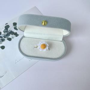 手工波西米亚别致花卉戒指精致微钩针雏菊洋甘菊珠宝戒指梦幻派对喜好节日精致礼物