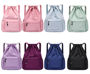 Precio de fábrica Professional Draw String Sack Pack con Logo Designer Fashion Poliéster Bolsas con cordón Mochila de cuerda personalizada - Product Image 4