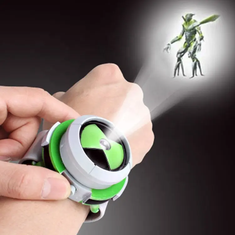 Relógio infantil de plástico verde DL1231230 de alta qualidade, projetor de som luminoso, brinquedo infantil