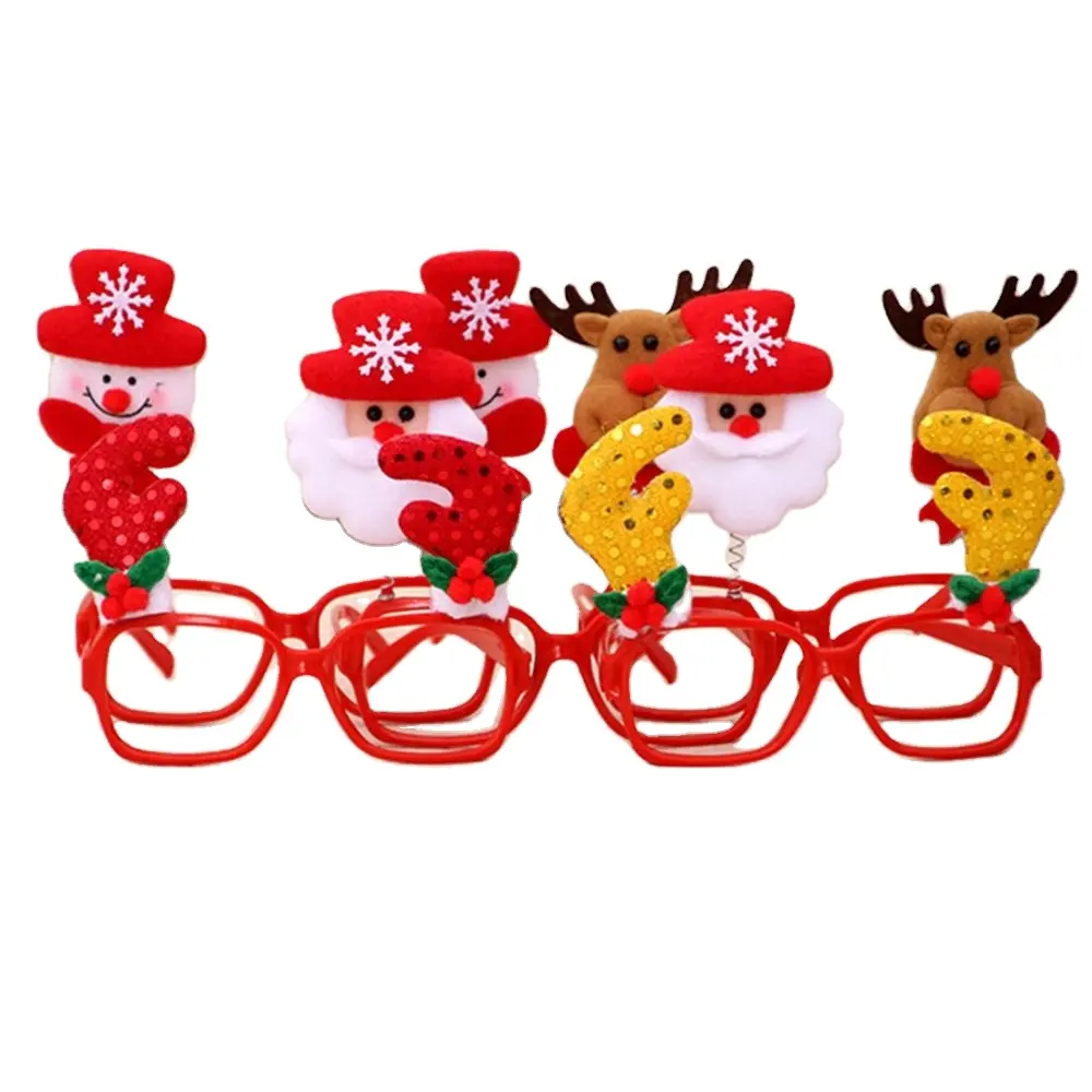 Belle Noël Décoratif Lunettes Cadre Multi-motif Père Noël Bonhomme De Neige Ours Elk Nouvel An Décoration De Noël Enfants Enfants Cadeau