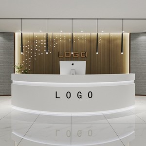 Tùy chỉnh hiện đại hình vòng cung gỗ quầy bar quầy tiếp tân cho trường khách sạn Beauty Salon Mall & sử dụng ngoài trời - Product Image 3