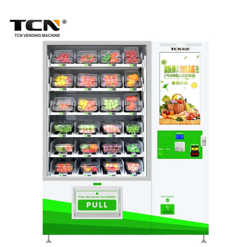 TCN الساخن بيع سلطة الخضار الفاكهة الطازجة البيض آلة بيع مع مصعد