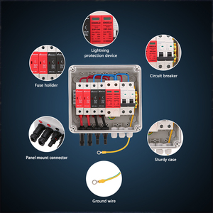 XIONGISOLAR al aire libre impermeable IP65 DC combinador Caja 2 entrada 1 salida 600V sistema de energía Solar con protección contra rayos contra sobretensiones - Product Image 2