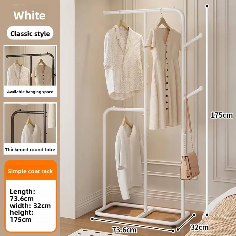 Tubo redondo blanco engrosado + almohadillas ajustables para los pies - longitud 736 cm