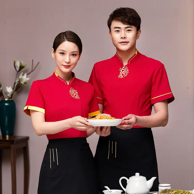 Personalizzato hotel cameriere cameriera uniforme ristorante cameriere design uniforme cameriere/cameriera uniforme