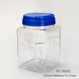 1000ml chiari contenitori di plastica vuoti di stoccaggio con i contenitori di plastica quadrati dei coperchi - Product Image 2