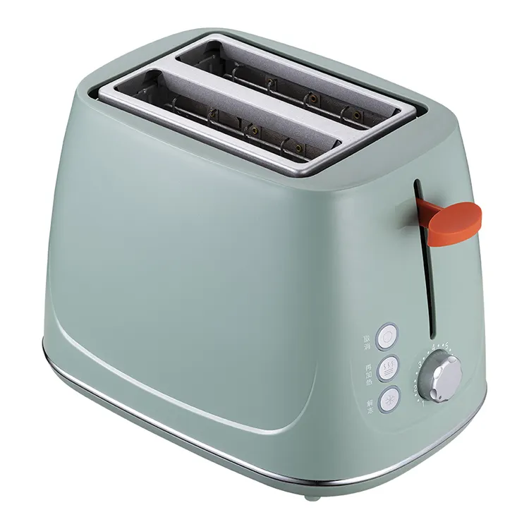 Kleine Küchengeräte Elektro brot Toaster 2-Scheiben 4-Scheiben Grüne Farbe Kunststoff Kompakt Toaster Mit Krümel schale