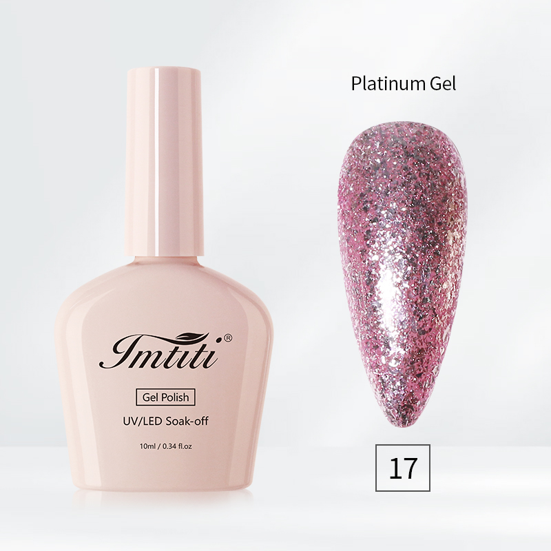 Gel pailleté platine 17#