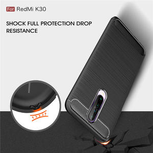 用于小米/Redmi 的碳纤维图案拉丝防震软 TPU 后盖