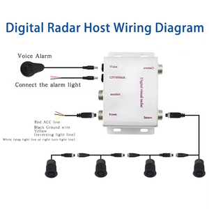 Radar de aparcamiento automático para coche, Ayuda de marcha atrás, zumbador de asistencia con pantalla LED, 4 sensores, SONDA DE SEGURIDAD delantera y trasera, sistema de detección de punto ciego - Product Image 2