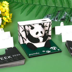 New Arrival 3D <strong>Memo</strong> Pad Notepad <strong>Customized</strong> Sticky <strong>Notes</strong> Panda <strong>Shape</strong> Acrylic Holder Desk Decorative 3D <strong>Memo</strong> Pad With Pen Holder - Product Image 3