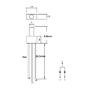 <span class=keywords><strong>2mm</strong></span>ニップル赤と緑のデュアルカラー<span class=keywords><strong>LED</strong></span> 3ピンコモンカソード