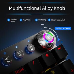 AULA F2088 Estilo de máquina de escribir Teclado mecánico para juegos Arco Iris LED retroiluminado Muñeca extraíble Teclado de computadora con cable USB - Product Image 4