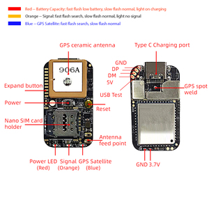 最新ZX906迷你4g全球定位系统跟踪器印刷电路板低功耗全球定位系统跟踪芯片，带彩色发光二极管，用于组装全球定位系统跟踪器 - Product Image 3