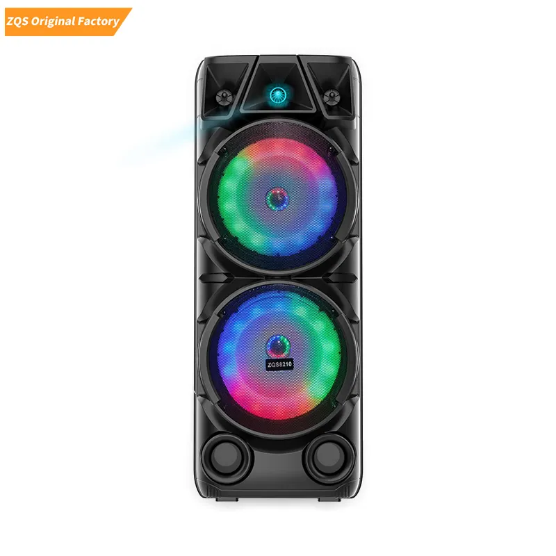 SING-E ZQS8210 Dual Subwoofer da 8 pollici RGB Light Home theater Wireless Party Dj Karaoke Multimedia con altoparlante con schermo di visualizzazione