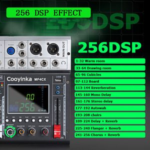 COOYINKAプロフェッショナル256 Dsp 4チャンネルミニステレオオーディオミキサープロフェッショナルオーディオディスコ音楽DJミキサー
