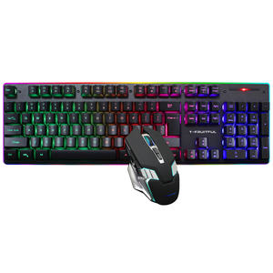 104 teclas RGB computadora inalámbrica USB recargable Gaming Teclado mecánico y ratón Combos - Product Image 1