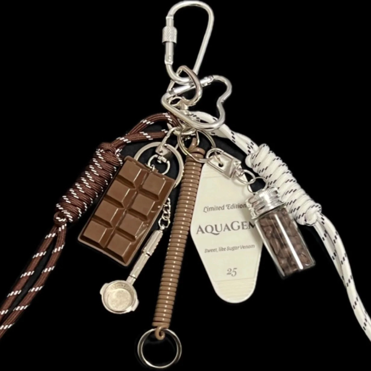 Café peut chocolat brun blanc corde m vent pendentif