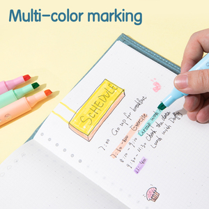 Deli EU12-6C # Text marker # Meißels pitze: 1-4mm helle lebendige Farbe Axt-förmige Feder 6 Farben/Set Dauerhafte Verwendung Glatte Tinte Kein Gift - Product Image 2
