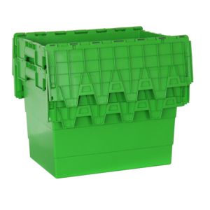 50kg Load Warehouse Plastic Strong Moving Box <strong>Stack</strong> <strong>Nest</strong> Storage <strong>Container</strong> <strong>with</strong> Anti-Theft Safety <strong>Lids</strong> - Product Image 5