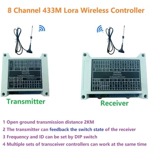 Transmisor RTTXA08 + TB450, 8 canales, 433M, controlador bidireccional IO, módulo de relé de interruptor inalámbrico de retroalimentación Punto a Punto - Product Image 2