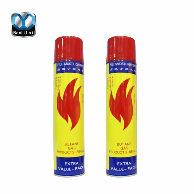 Gas butano barato de alta calidad, marca OEM, neón, rendimiento de Gas butano Premium, expectativa de recarga de encendedor, butano gas300 ml