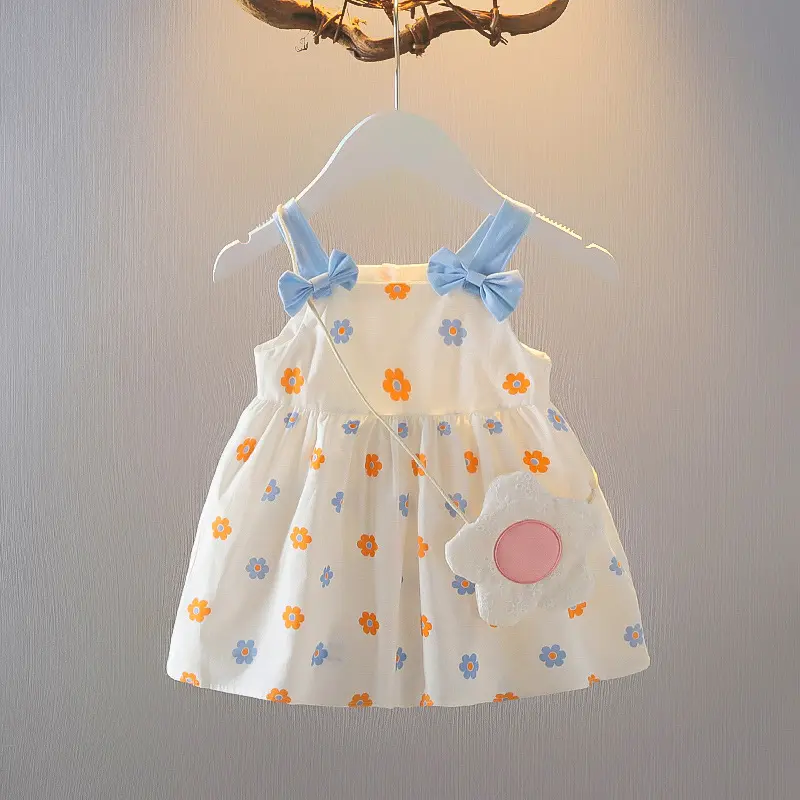 Yeni doğan küçük kızlar için bebek kız için yaz elbisesi parti elbiseler sevimli 2 adet takım elbise bebekler için giysi setleri bebek giyim kız