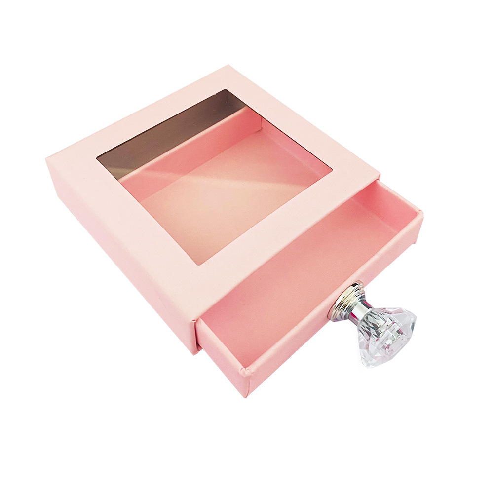 Boîte à tiroirs carrée rose clair