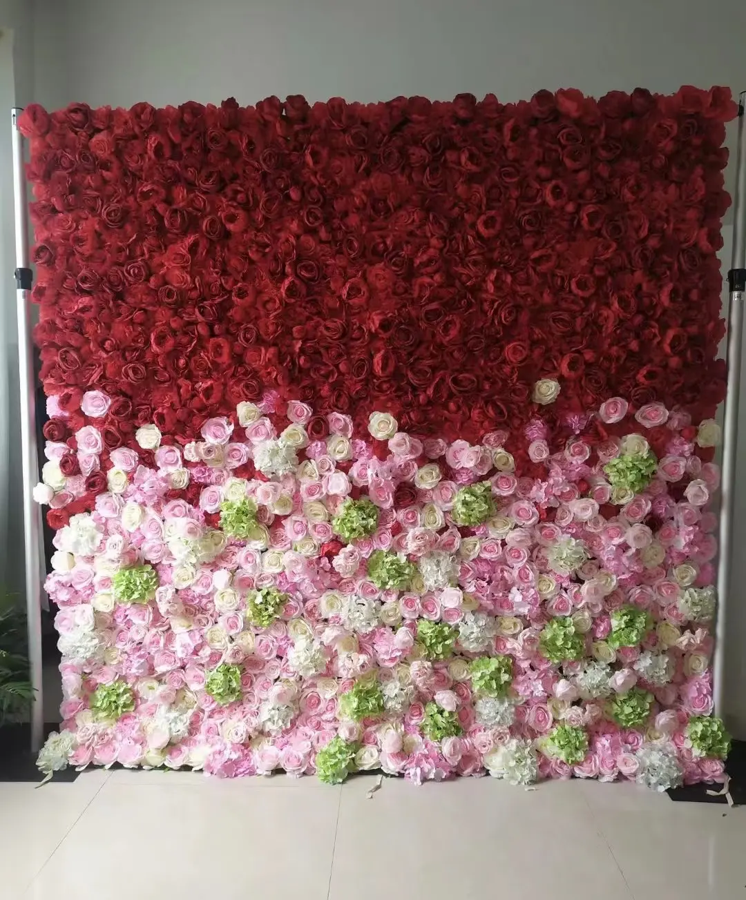 Wedding And Home Decoration Diameter 2meters Silk Rose Artificial Flower Wall Backdrop Drapes For Wedding Decoration