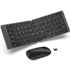 2.4G Wireless BT USB-C Foldable <strong>Keyboard</strong> and <strong>Mouse</strong> <strong>Combo</strong> Rechargeable Portable <strong>Keyboard</strong> <strong>Mouse</strong> <strong>Combos</strong> - Product Image 1