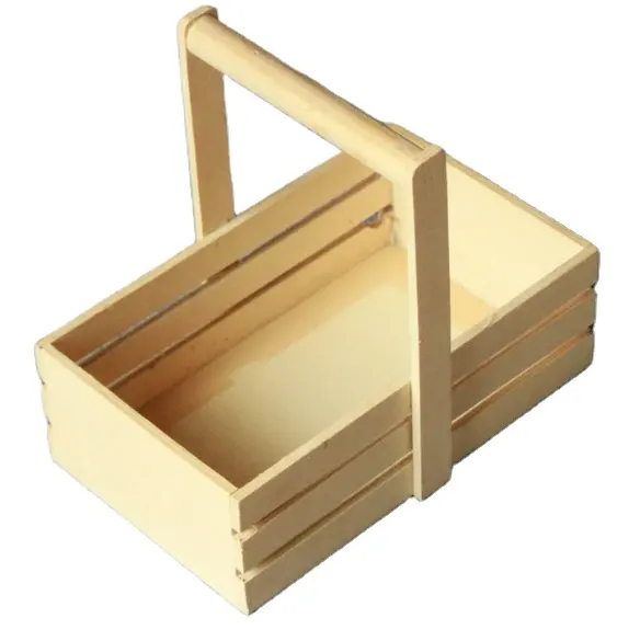 Mobiliário doméstico de mão de madeira caixa de madeira caixa de cerveja boutique pequena cesta de madeira
