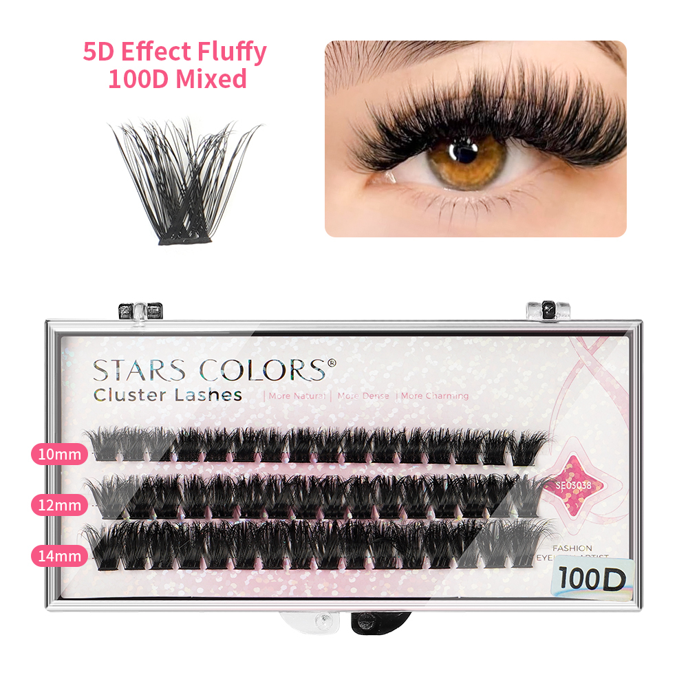 100D -3 ROWS lash cluster