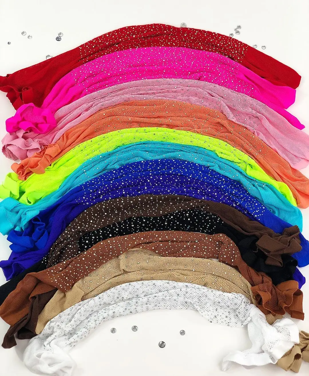 RTS-medias de malla con purpurina brillante para niñas, medias de malla con diamantes de imitación, 31 colores