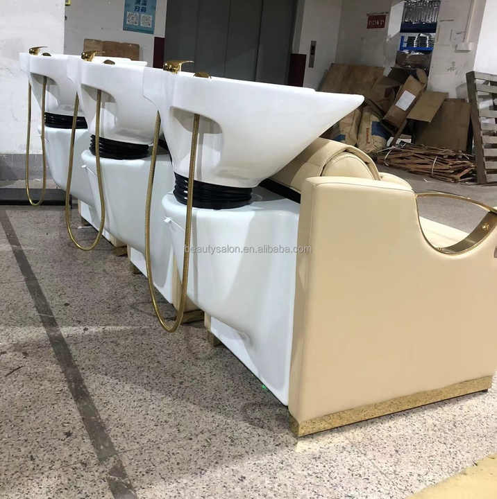 Customized Modern Hair Washing Station Barber Shop Beauty Salon Equipment Electric Shampoo Chair with Ceramic Shampoo Bowl