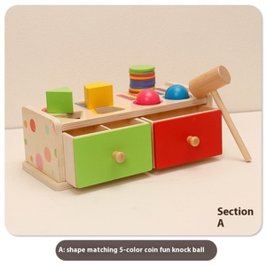 Montessori eğitici oyuncaklar çocuk tanıma renk şekli eşleştirme bilişsel öğretim yardımcıları vurma masa eğitim - Product Image 6