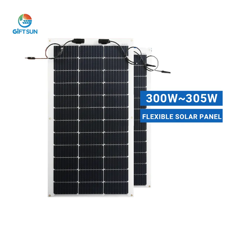 Panneau solaire flexible fait sur commande de rendement élevé module solaire de 100 watts 200W 300W 400W panneau solaire semi flexible pour l'usage à la maison