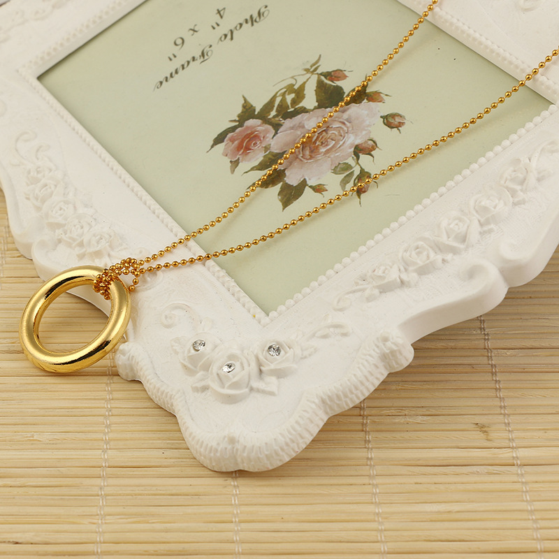 Collar dorado sin palabras, diseño liso (DIÁ2.9CM)