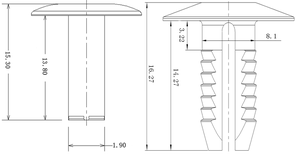Nhựa bền đẩy chân đinh tán đinh tán giật gân lá chắn đẩy đinh tán Bumper đẩy đinh tán cho cơ thể tự động - Product Image 3